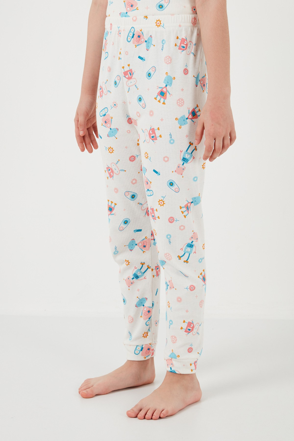% 100 Pamuk Bisiklet Yaka Kısa Kollu Kız Çocuk Pijama Takımı 6651002 ŞEKER PEMBE