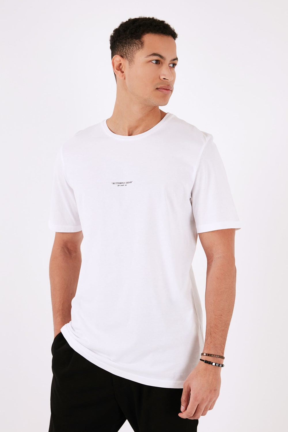 % 100 Pamuk Bisiklet Yaka Regular Fit Erkek T Shirt 5902757 BEYAZ
