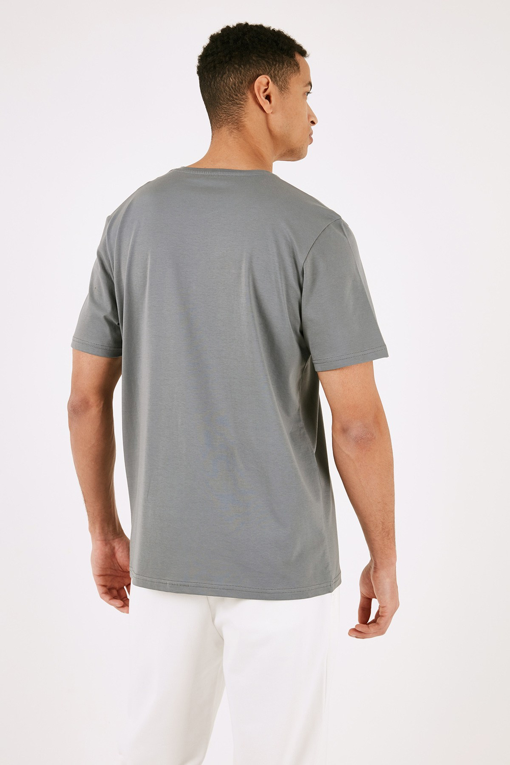 % 100 Pamuk Bisiklet Yaka Regular Fit Erkek T Shirt 5902757 AÇIK HAKİ