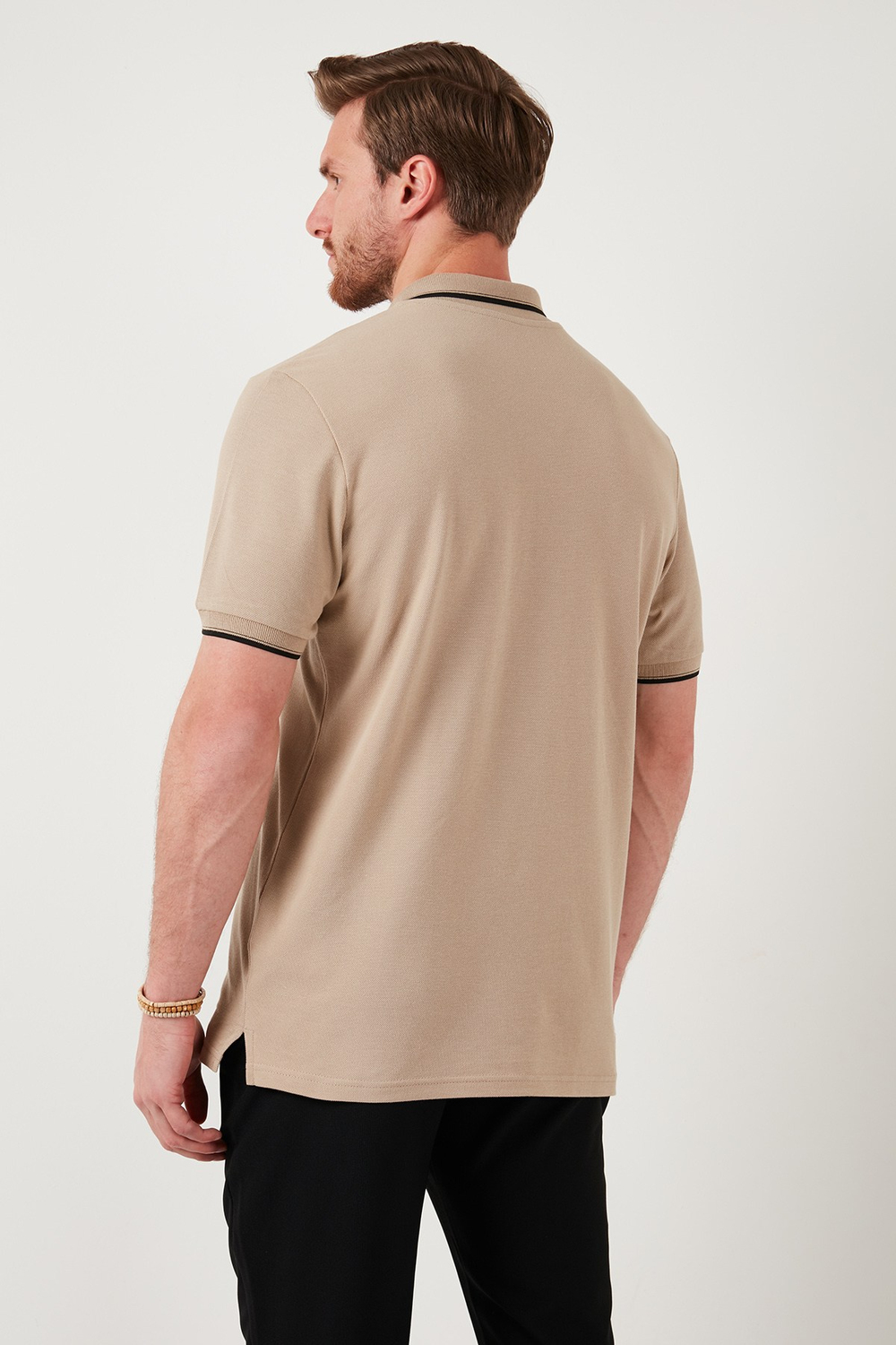 % 100 Pamuk Düğmeli Regular Fit Erkek Polo Yaka T Shirt 5902118 VİZON
