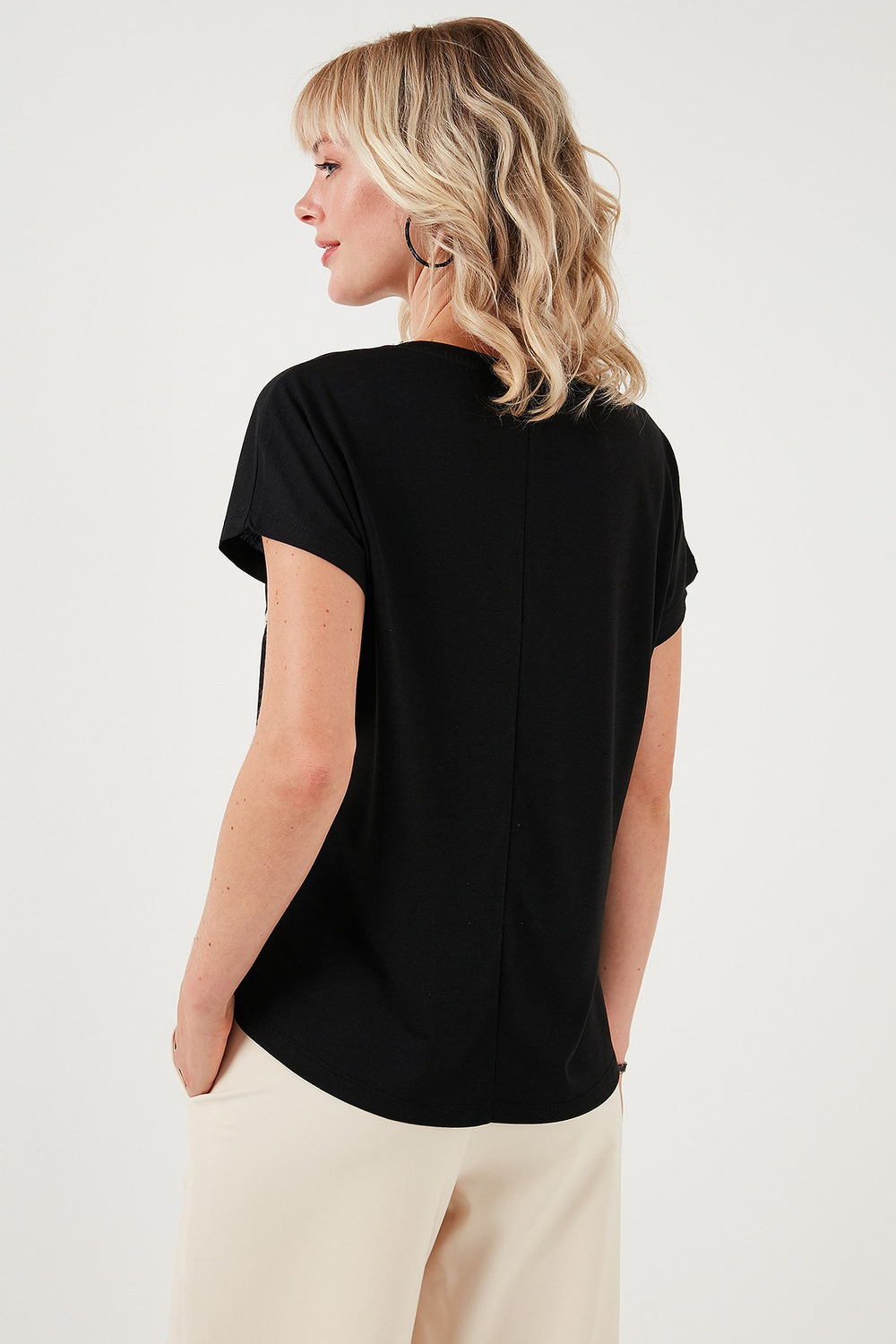 Baskılı Bisiklet Yaka Regular Fit Kadın T Shirt 6671001 SİYAH