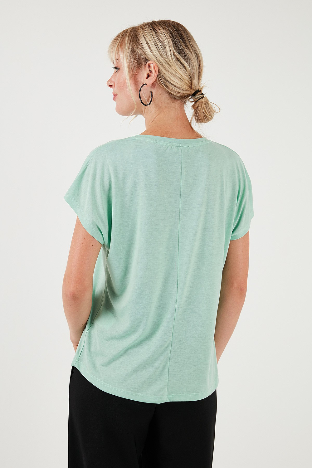 Baskılı Bisiklet Yaka Regular Fit Kadın T Shirt 6671000 MİNT