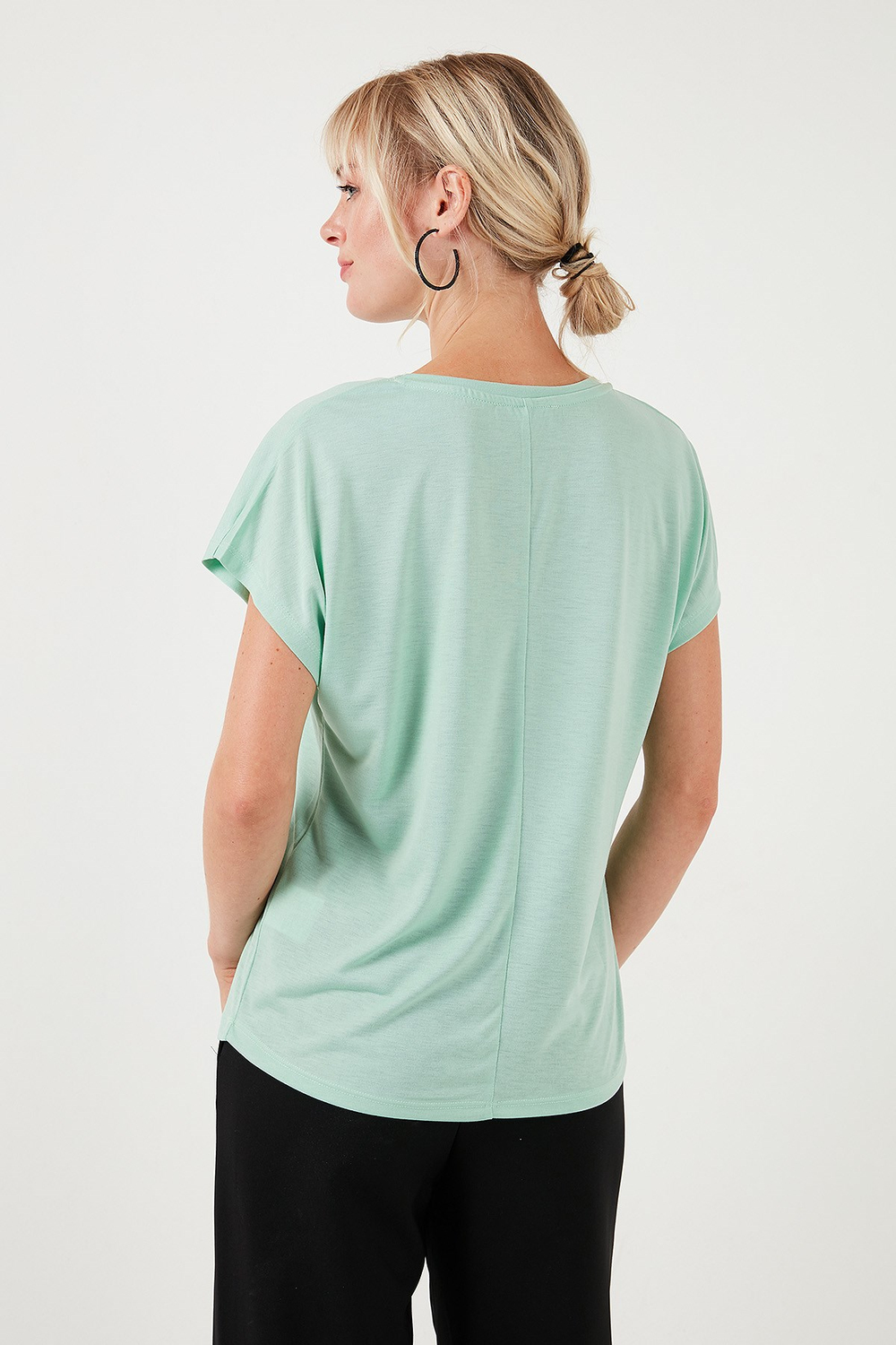 Baskılı Bisiklet Yaka Regular Fit Kadın T Shirt 6671005 MİNT