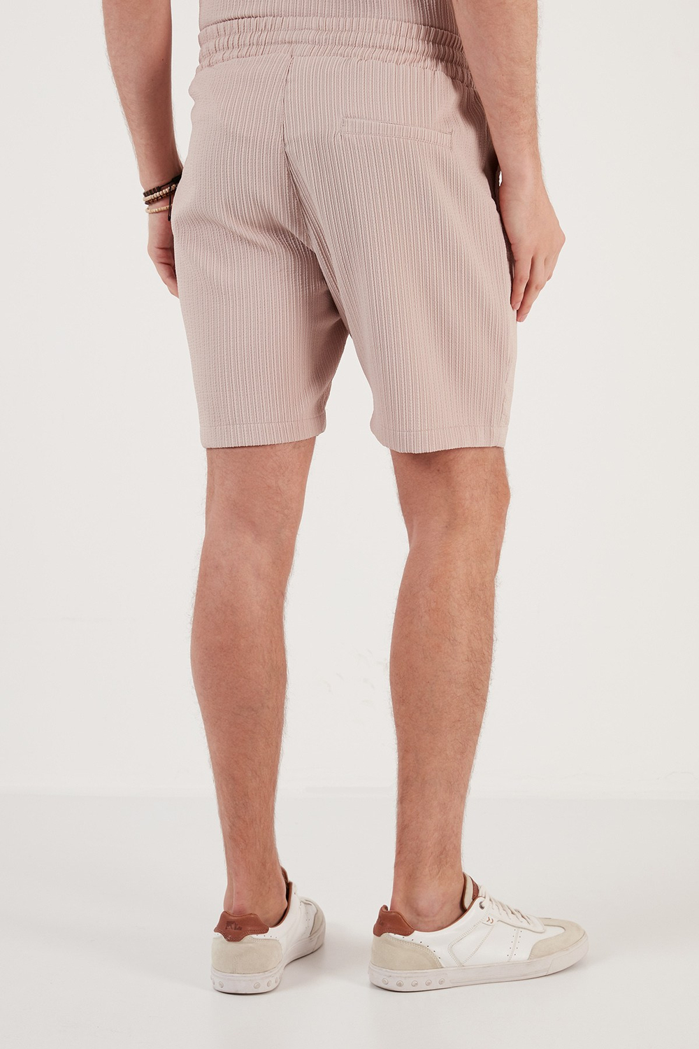 Belden Bağlamalı Cepli Slim Fit Erkek Short CF24S657850 BEJ