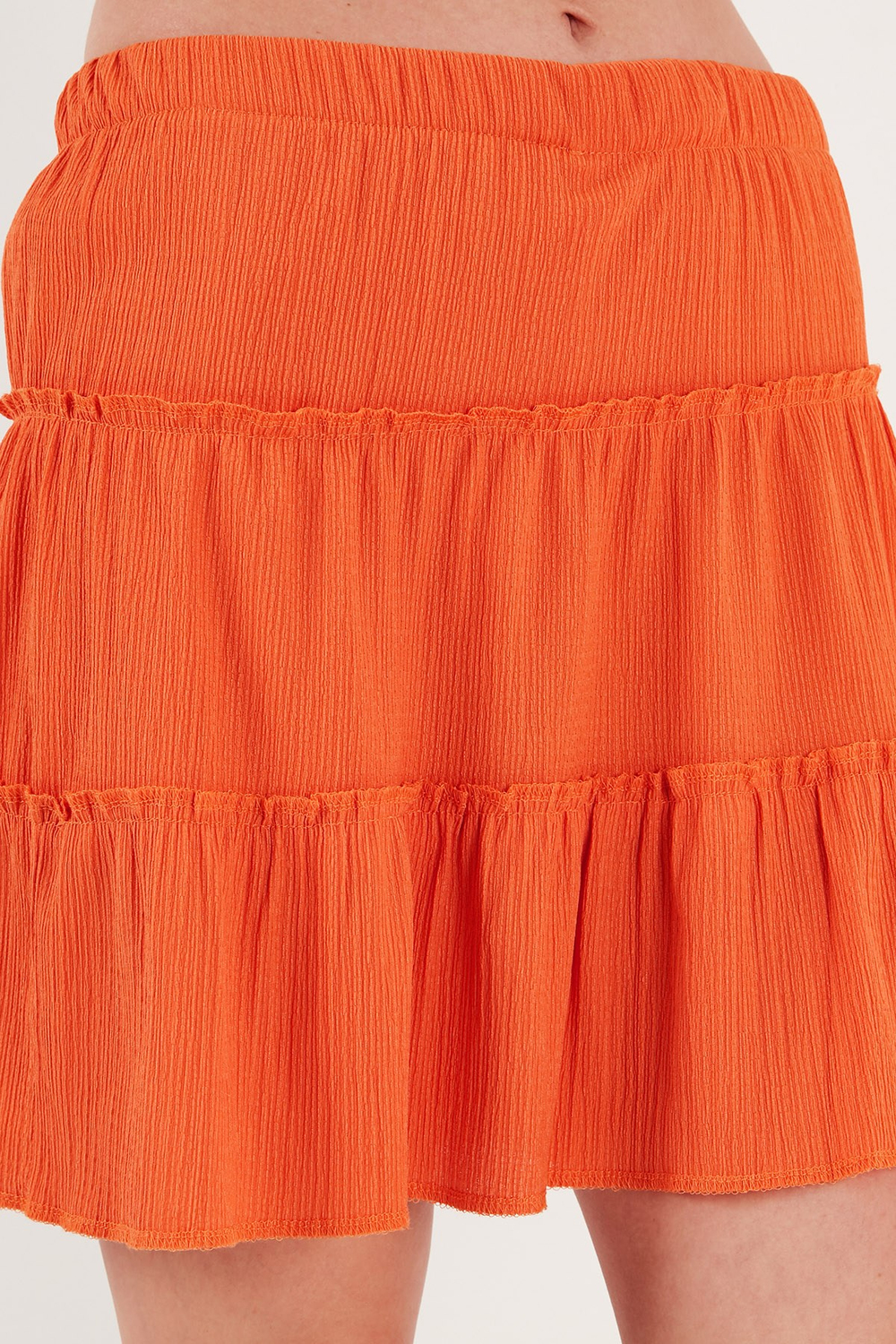 Beli Lastikli Mini Kadın Şort Etek 5865038 ORANJ