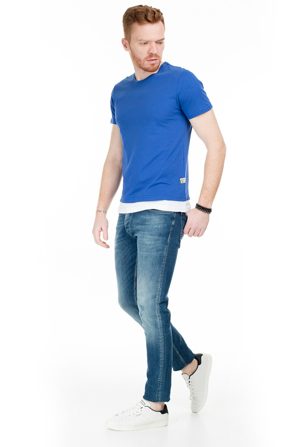 Bisiklet Yaka % 100 Pamuk Erkek T Shirt ABY38102LNS SAKS