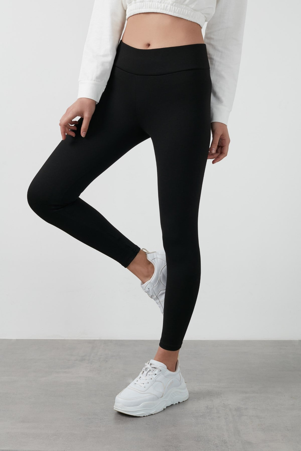 Büyük Beden Seçeneğiyle Yüksek Bel Toparlayıcı Üşütmeyen Kışlık Spor Kadın Tayt 626TIGHTS SİYAH