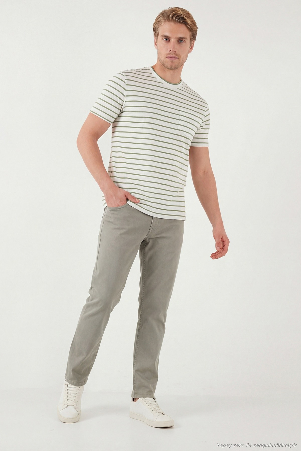 Comfort Boru Paça Normal Bel Pantolon Erkek Kot Pantolon 4412C66TEXAS HAKİ