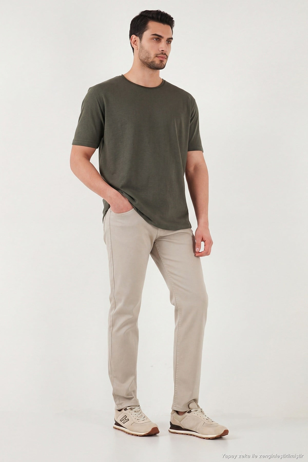 Comfort Boru Paça Normal Bel Pantolon Erkek Kot Pantolon 4412C66TEXAS BEJ