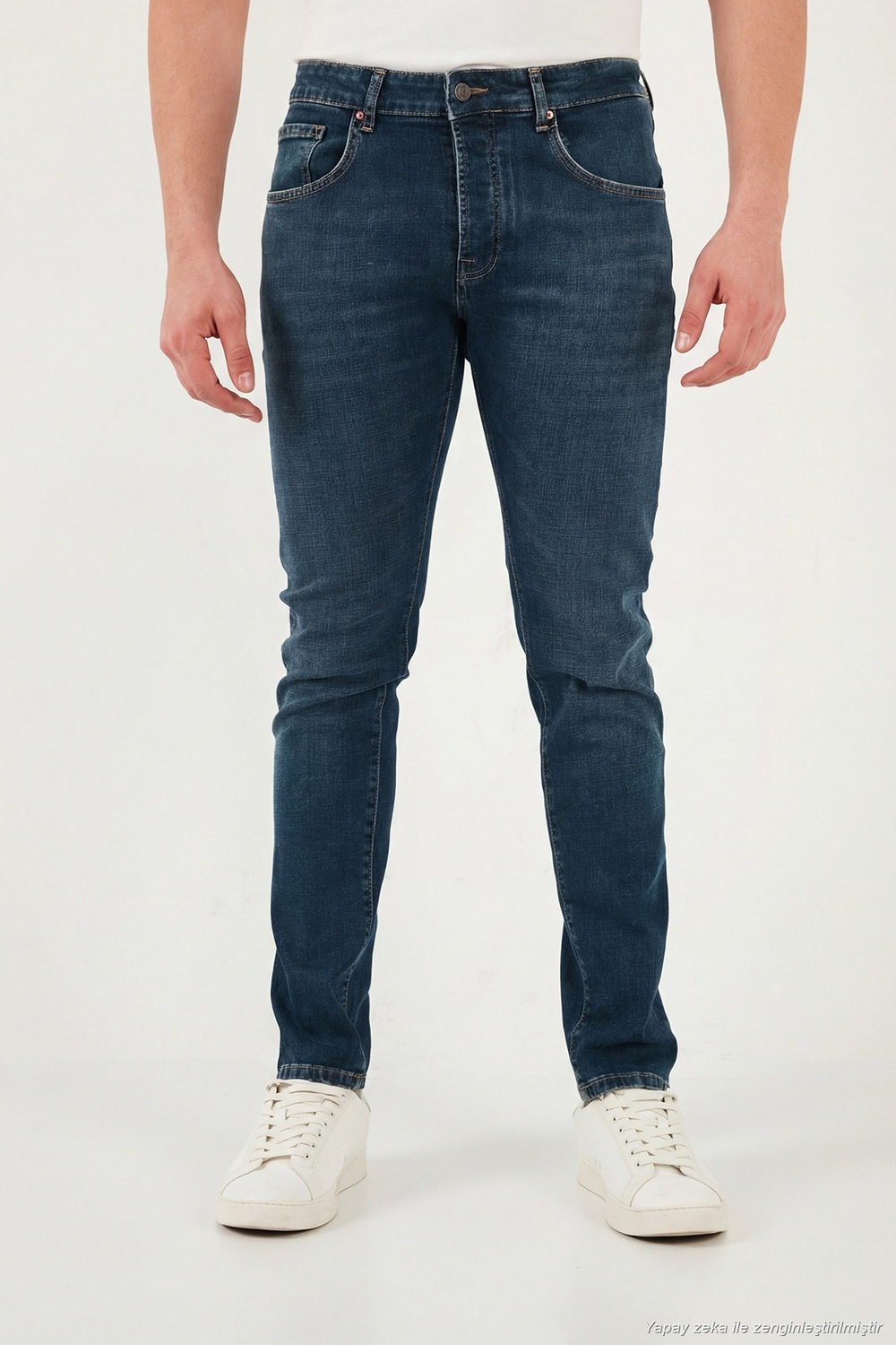 Dar Kalıp Düşük Bel Dar Paça Jeans Erkek Kot Pantolon 1115C55NAPOLI YEŞİL-MAVİ