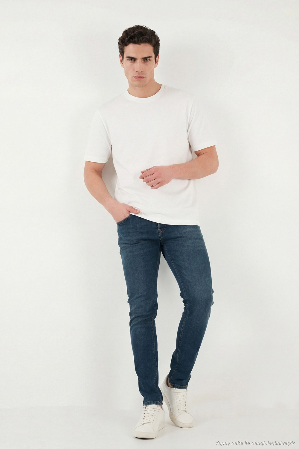Dar Kalıp Düşük Bel Dar Paça Jeans Erkek Kot Pantolon 1115C55NAPOLI YEŞİL-MAVİ