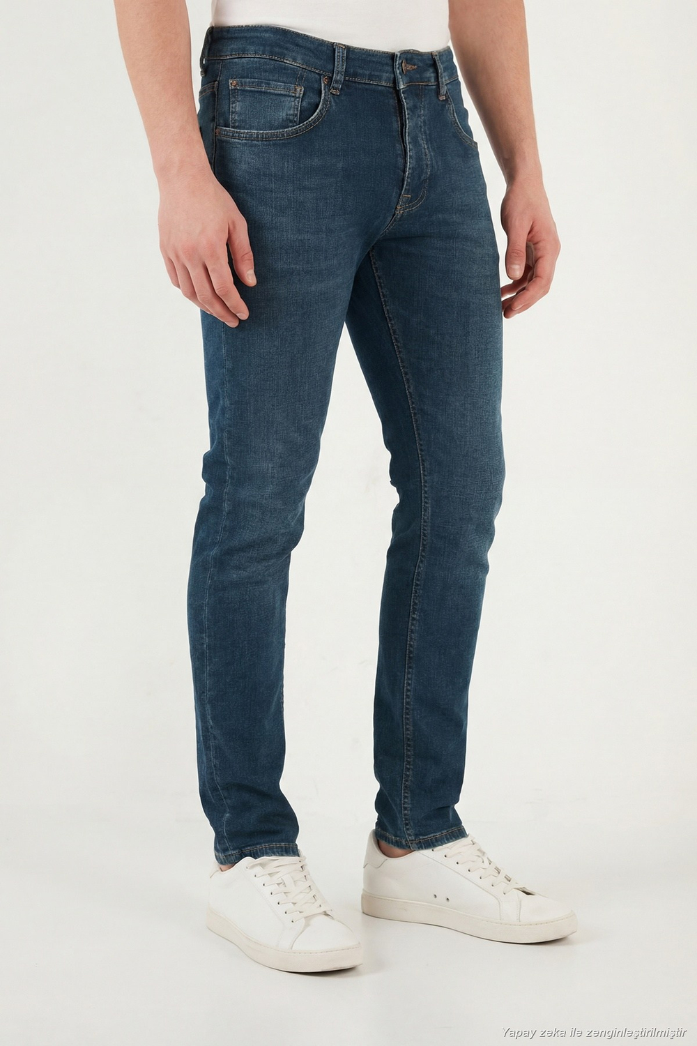 Dar Kalıp Düşük Bel Dar Paça Jeans Erkek Kot Pantolon 1115C55NAPOLI YEŞİL-MAVİ