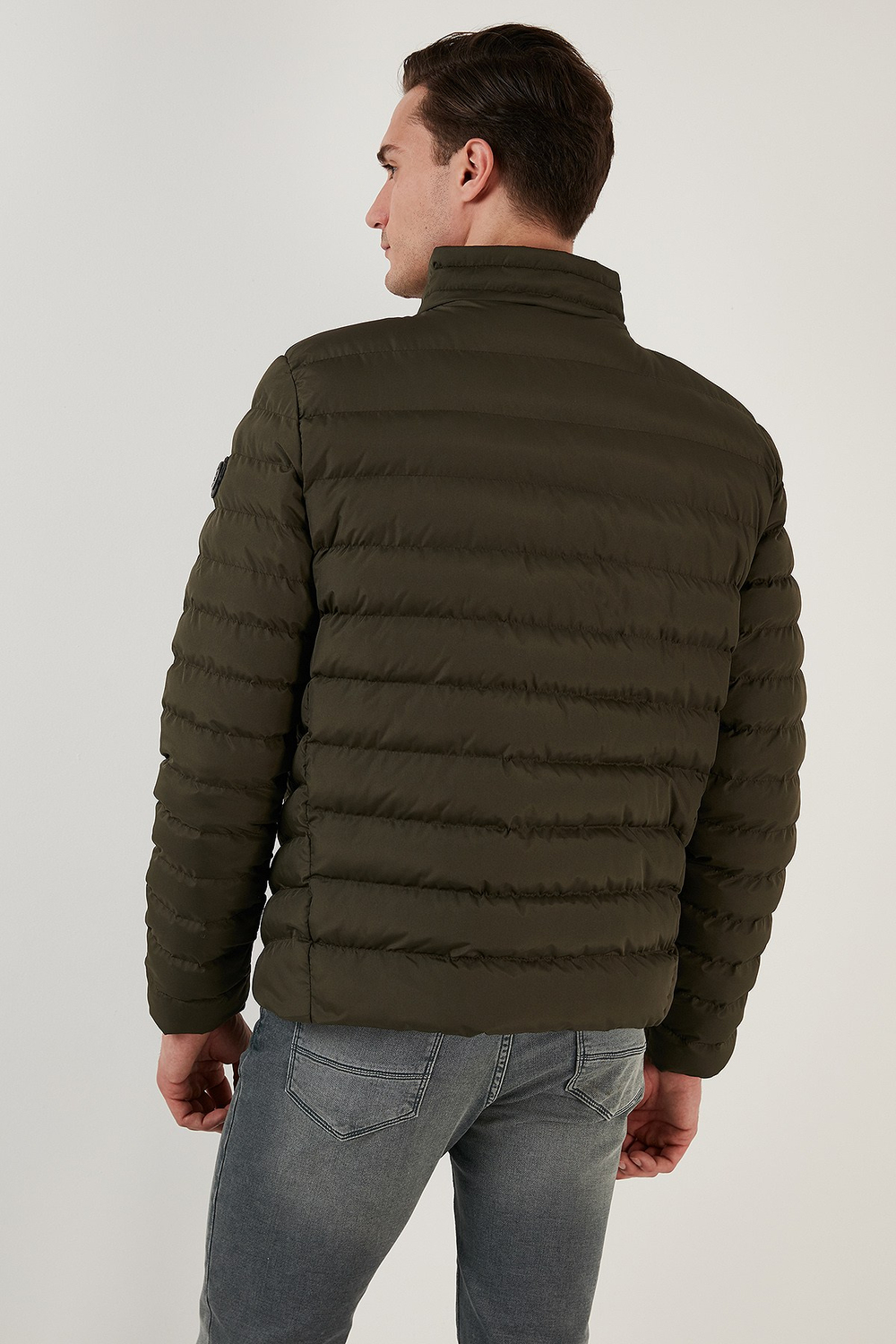 Dik Yaka Fermuarlı Cepli Slim Fit Şişme Erkek Mont 649002 HAKİ