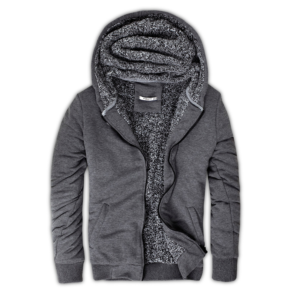 İçi Kürklü Kapüşonlu  Slim Fit Erkek Sweat 575708 ANTRASİT