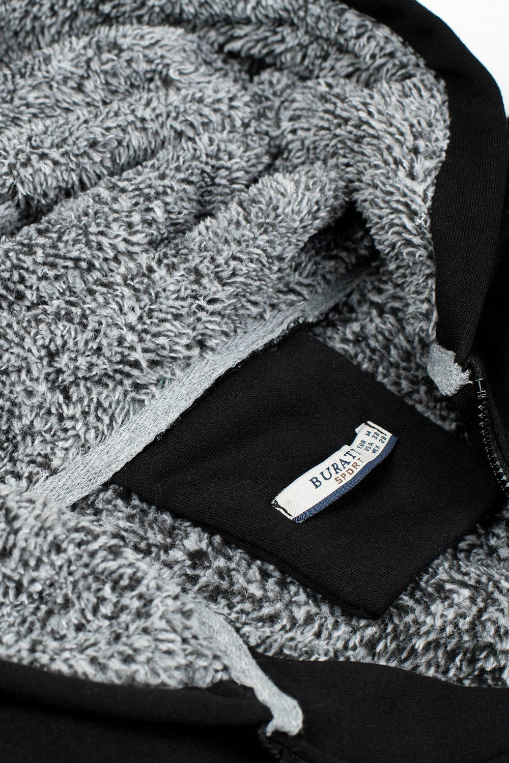 İçi Kürklü Kapüşonlu  Slim Fit Erkek Sweat 575708 SİYAH