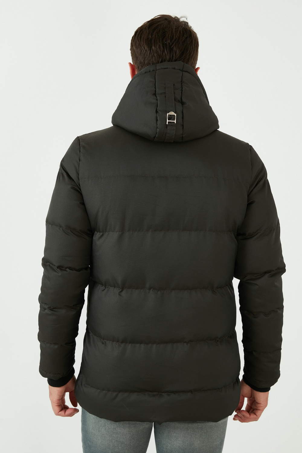 Kapüşonlu Suya ve Rüzgara Dayanıklı Soğuk Geçirmez Slim Fit Erkek Mont 5717101 HAKİ