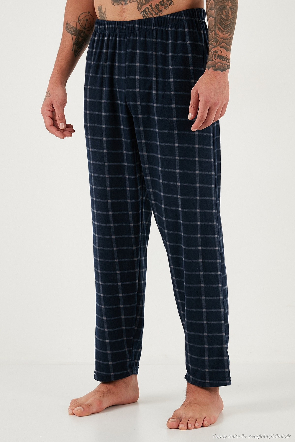 Kareli Yumuşak Dokulu Regular Fit Uzun Kollu Erkek Pijama Takımı 609611060 LACİVERT