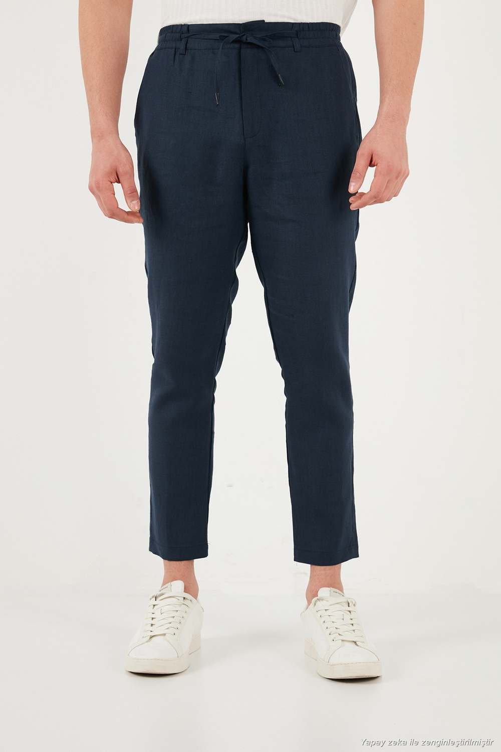 Keten Regular Fit Normal Bel Düz Paça Erkek Pantolon CF26S6110228 LACİVERT