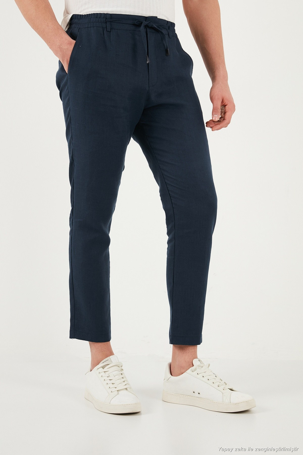 Keten Regular Fit Normal Bel Düz Paça Erkek Pantolon CF26S6110228 LACİVERT