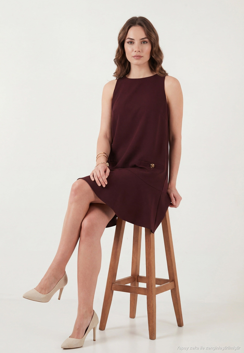 Kolsuz Mini Boy Cepli Mezuniyet Kadın Elbise 6525734 BORDO