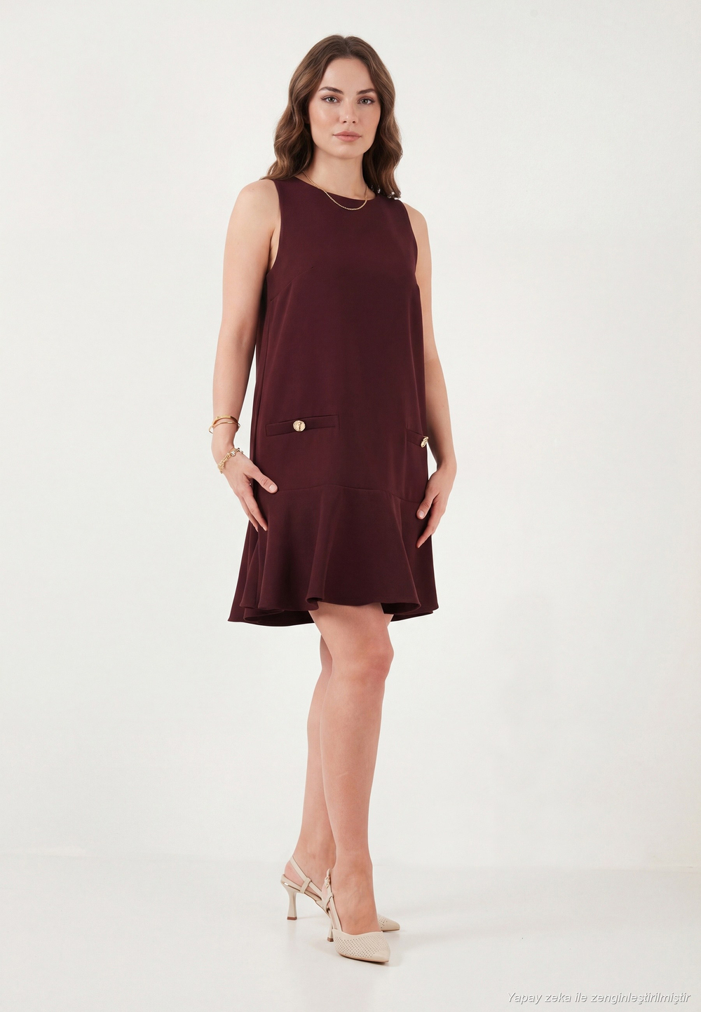 Kolsuz Mini Boy Cepli Mezuniyet Kadın Elbise 6525734 BORDO