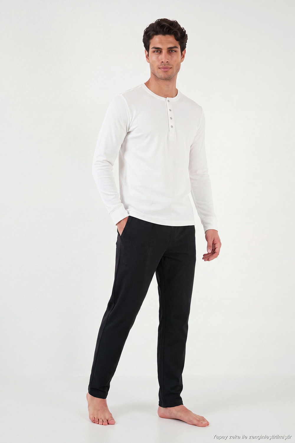 Lastikli Bel Düz Paça Ultra Soft Polar Erkek Pijama Altı 6098001 SİYAH