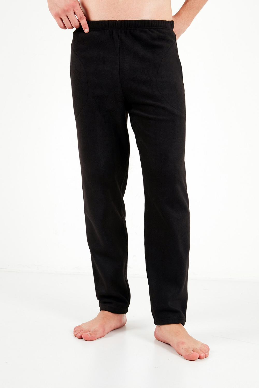 Lastikli Bel Düz Paça Ultra Soft Polar Erkek Pijama Altı 6098001 SİYAH