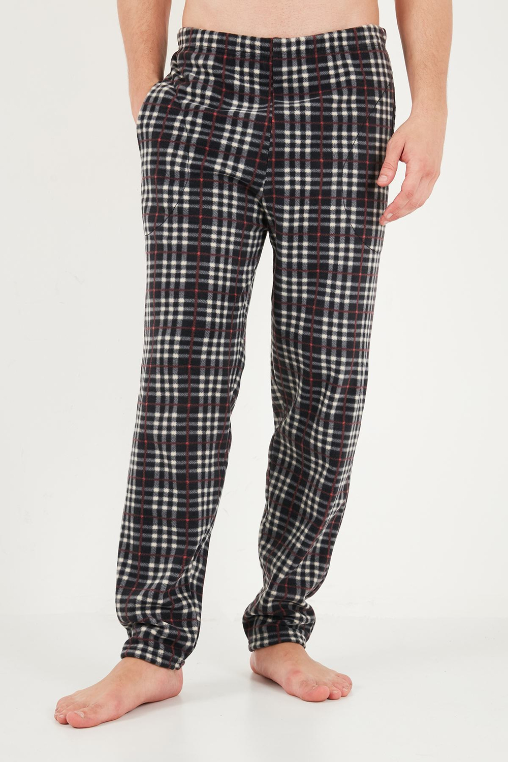 Lastikli Bel Düz Paça Ultra Soft Polar 2li Paket Erkek Pijama Altı 6098001S2 Gri-SBordo