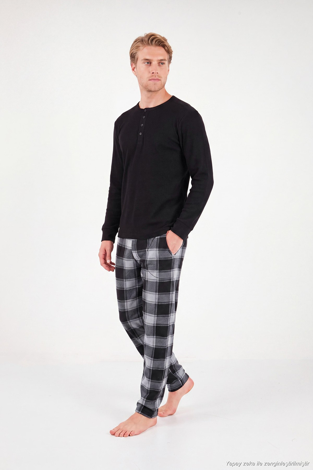 Lastikli Bel Düz Paça Ultra Soft Polar Erkek Pijama Altı 6098001 GRİ