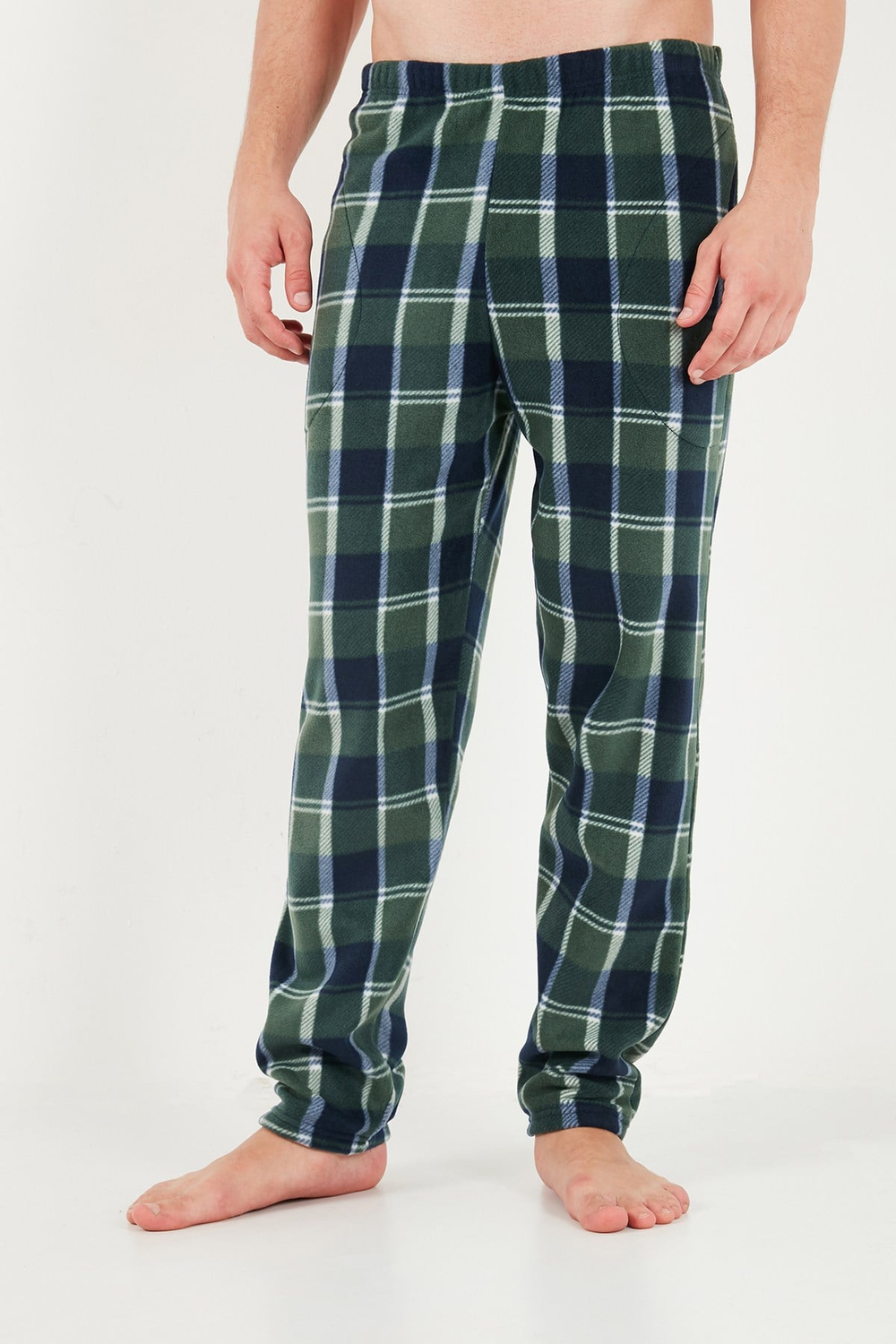 Lastikli Bel Düz Paça Ultra Soft Polar Erkek Pijama Altı 6098001 YEŞİL