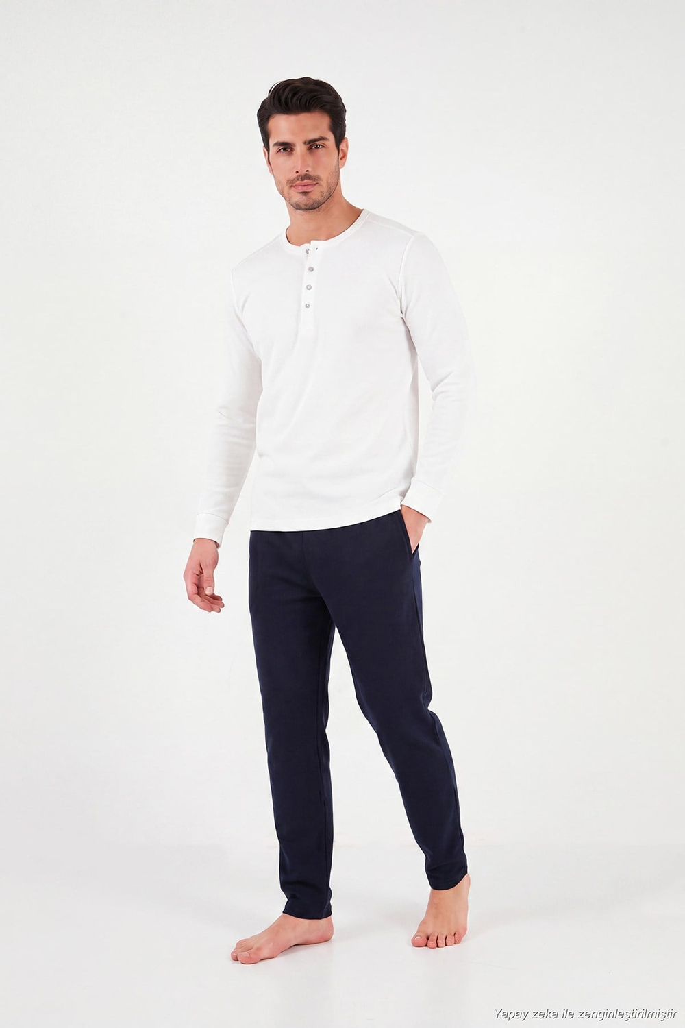 Lastikli Bel Düz Paça Ultra Soft Polar Erkek Pijama Altı 6098001 LACİVERT