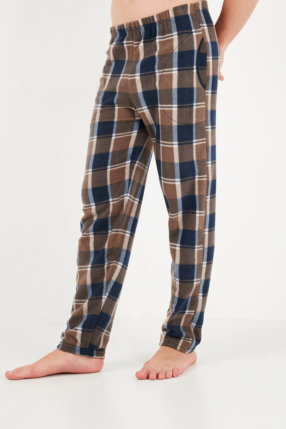 Lastikli Bel Düz Paça Ultra Soft Polar Erkek Pijama Altı 6098001 Koyu Camel