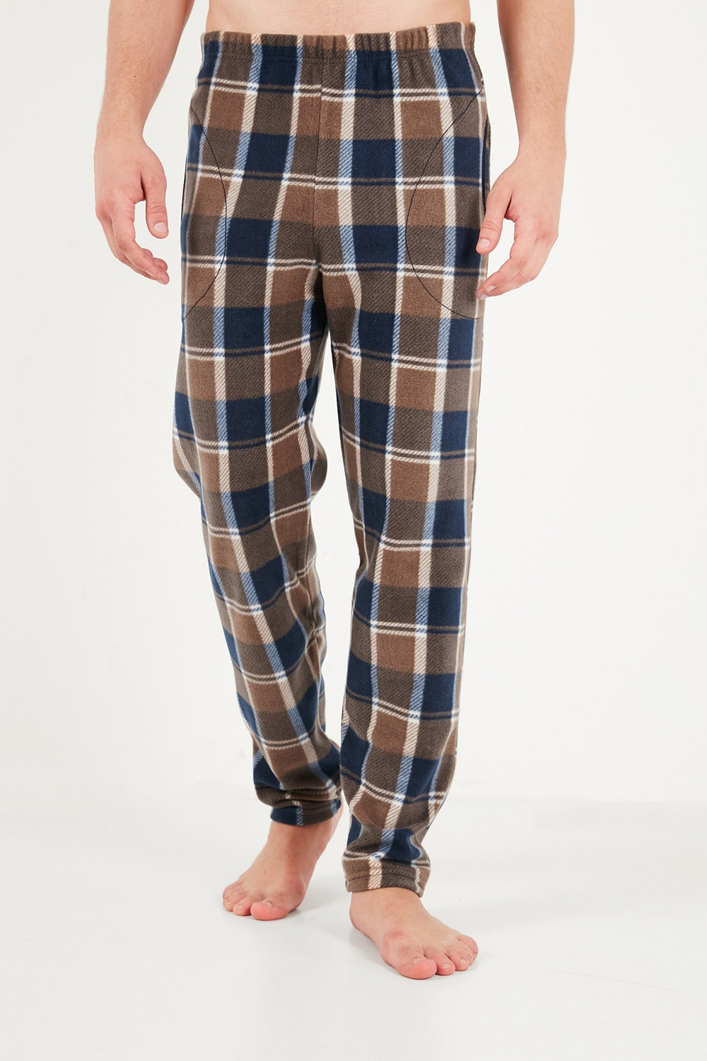 Lastikli Bel Düz Paça Ultra Soft Polar Erkek Pijama Altı 6098001 Koyu Camel