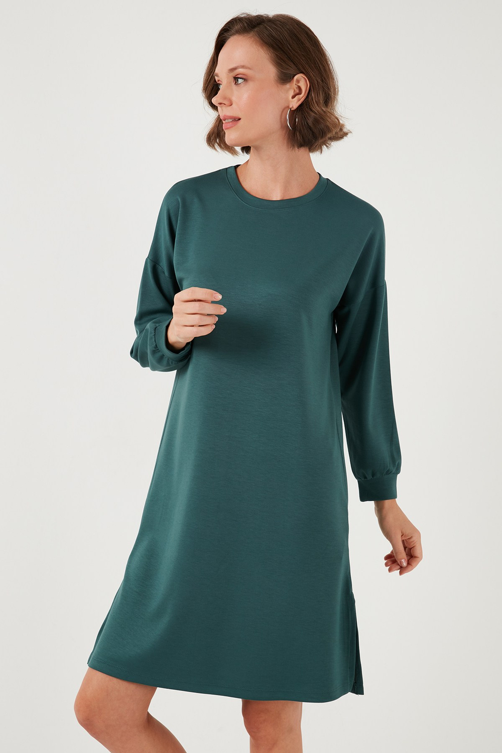 Modest OYSHO Kumaş Relaxed Fit Yırtmaçlı Kadın Tunik 5865878 NEFTİ