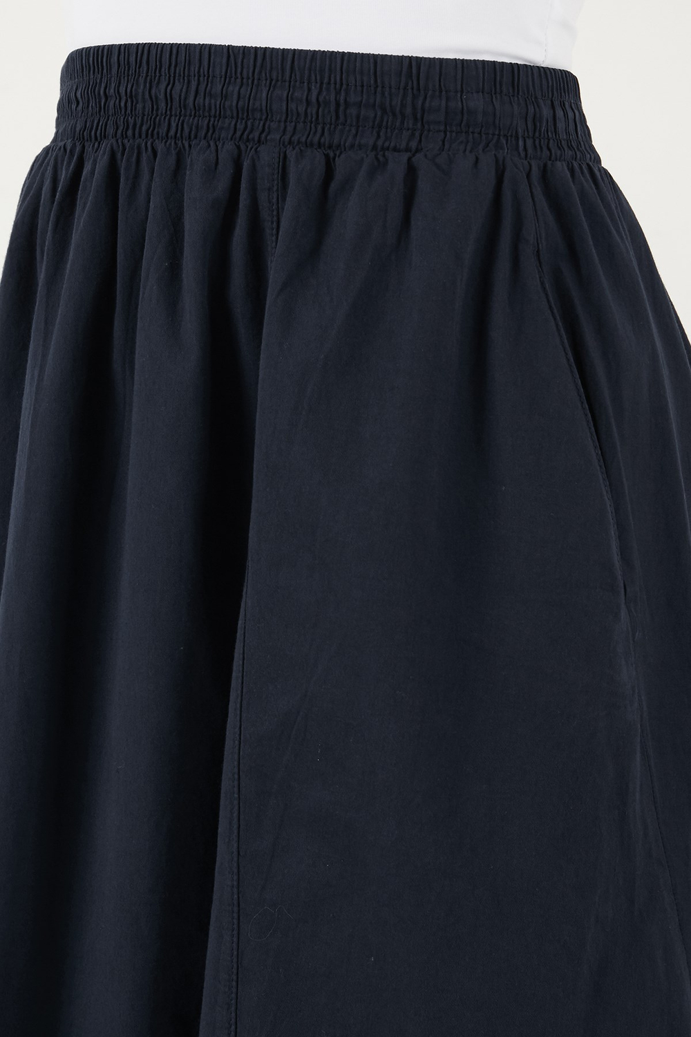 Modest Pamuklu Relaxed Fit Lastikli Bel Tesettür Midi Kadın Etek 668YE4449 LACİVERT
