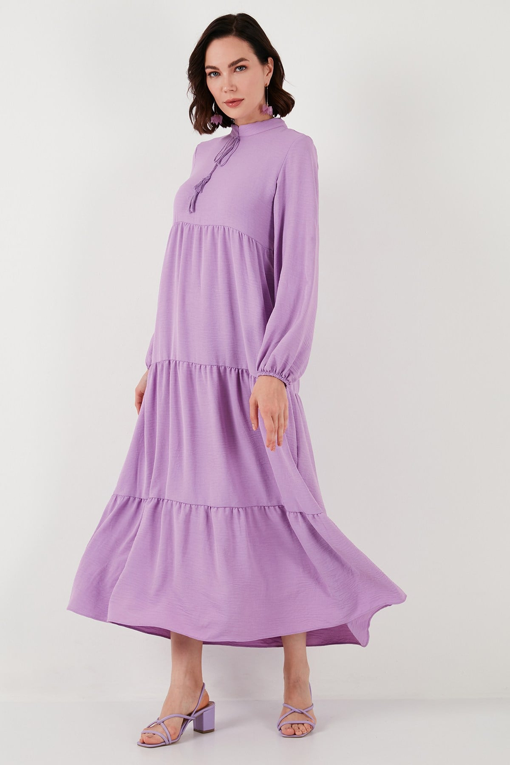 Modest Regular Fit Dik Yaka Uzun Kadın Elbise 611EL545 EFLATUN