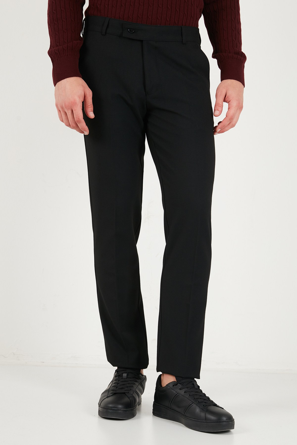 Normal Bel Regular Fit Düz Paça Erkek Pantolon 6843702 SİYAH