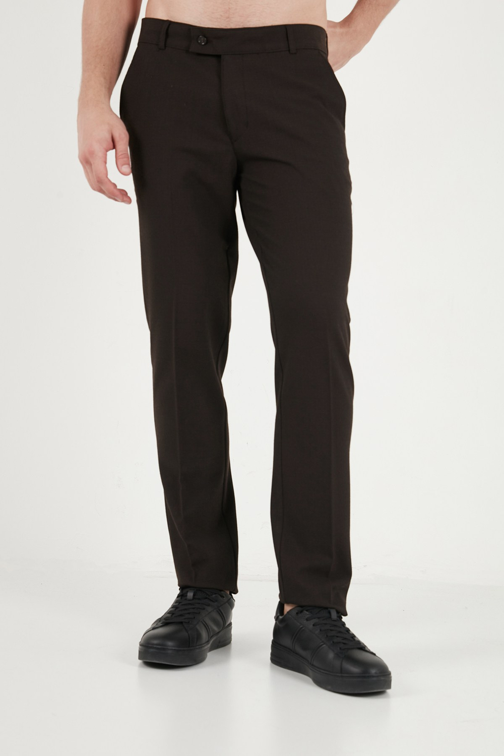 Normal Bel Regular Fit Düz Paça Erkek Pantolon 6843702 KAHVE