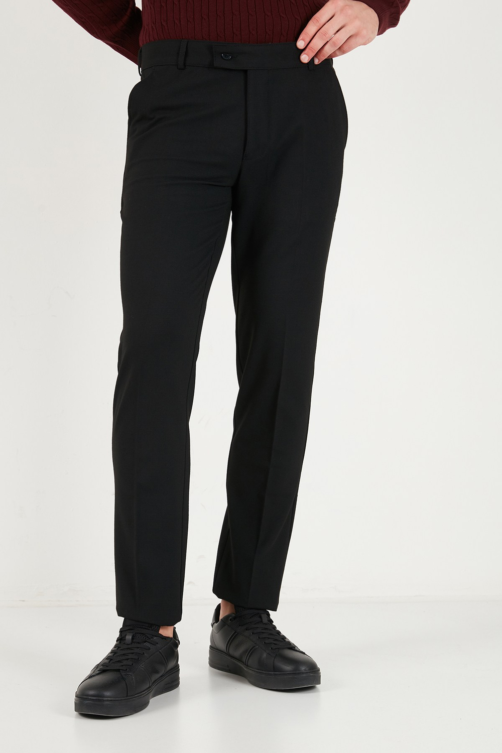 Normal Bel Regular Fit Düz Paça Erkek Pantolon 6843702 SİYAH