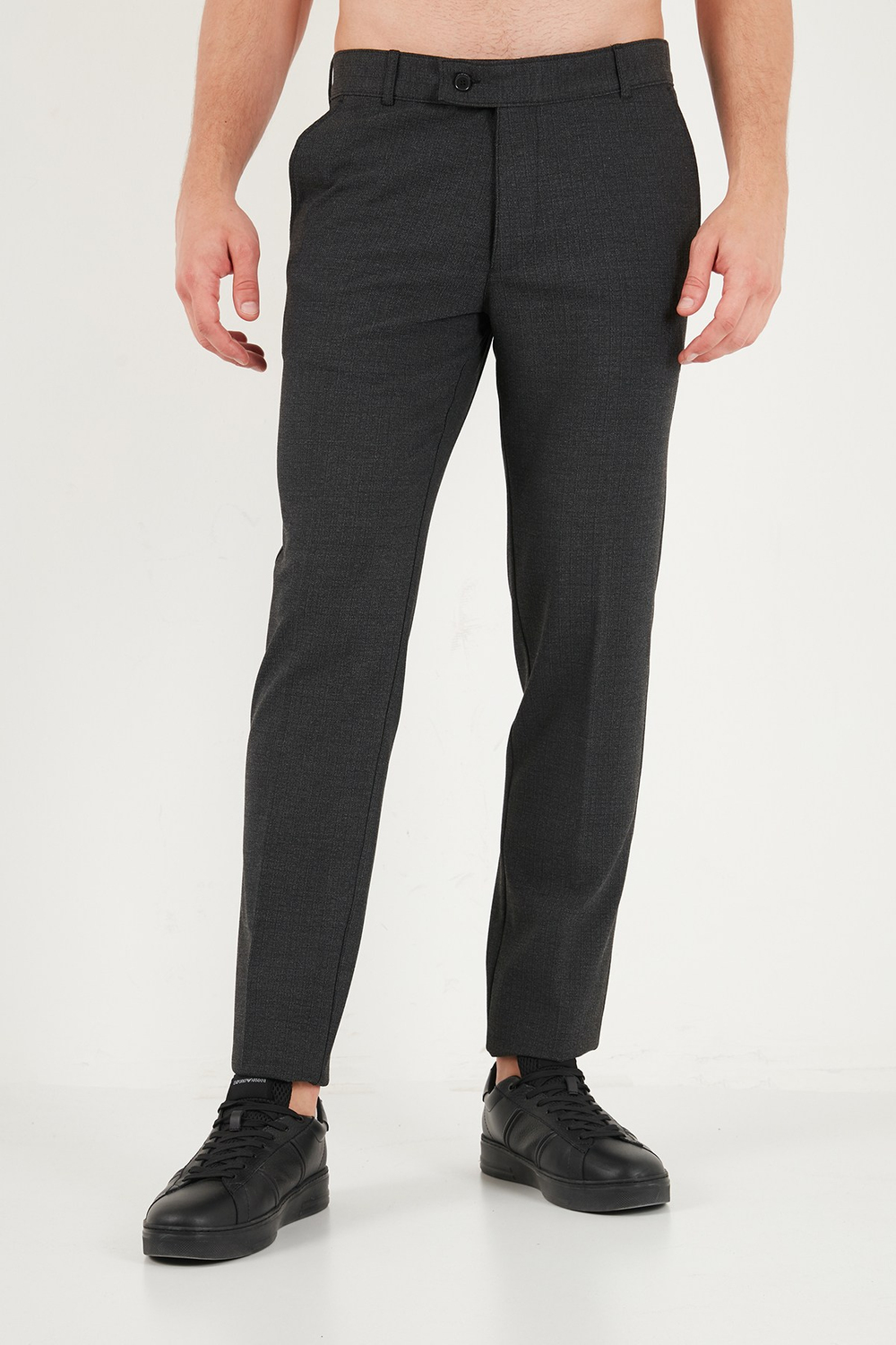 Normal Bel Regular Fit Düz Paça Erkek Pantolon 6843702 FÜME