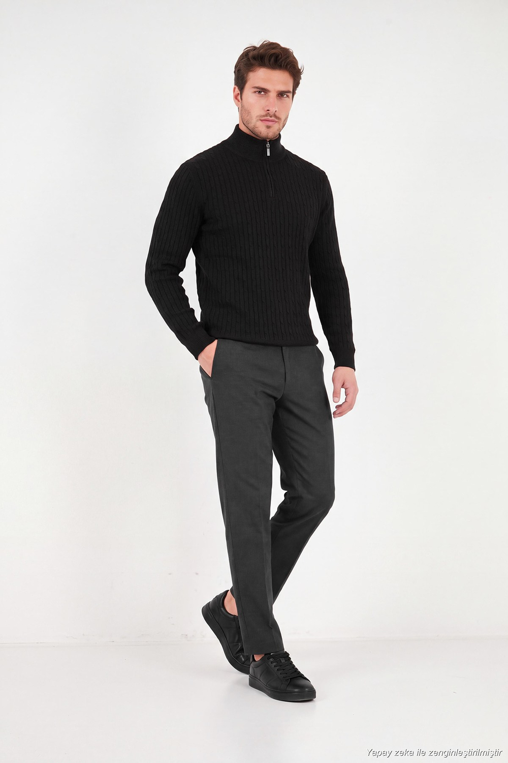 Normal Bel Regular Fit Düz Paça Erkek Pantolon 6843702 FÜME