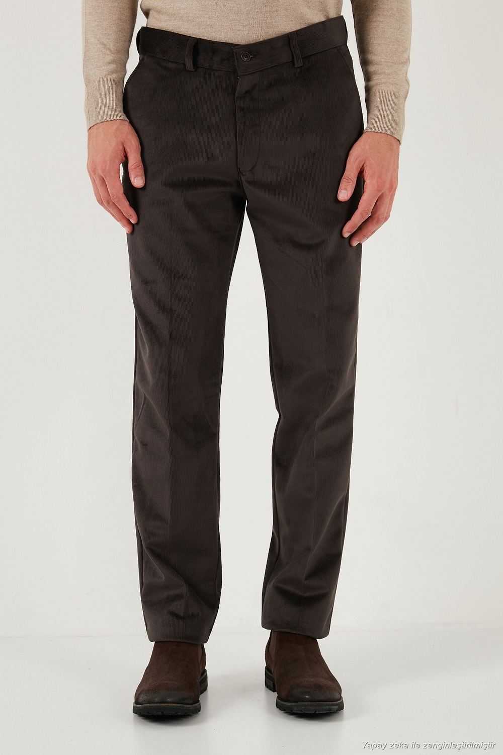 Normal Bel Regular Fit Düz Paça Erkek Kadife Pantolon 645MERLIN KAHVE