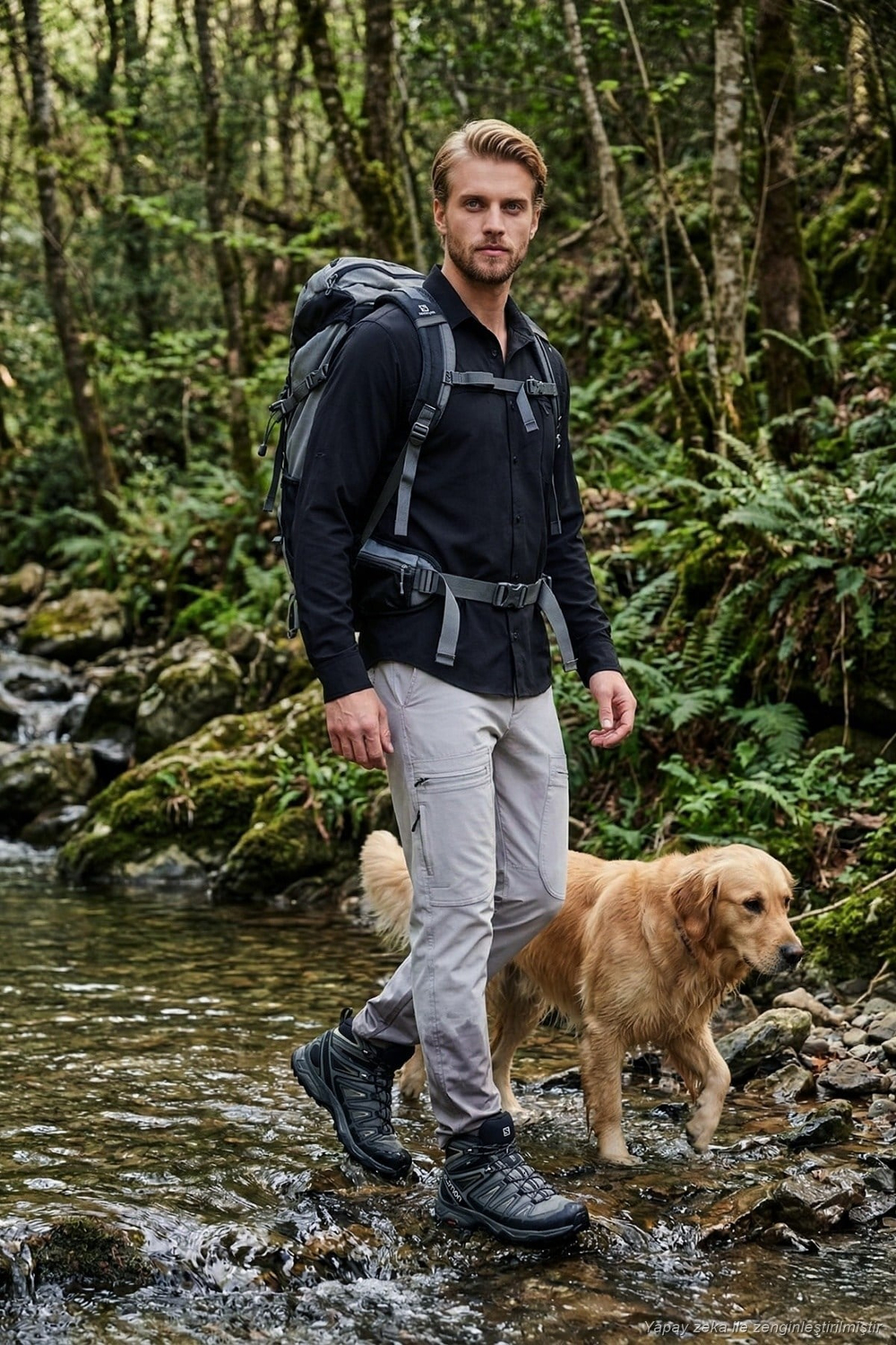 Normal Kalıp Kargo Cepli Lastikli Bel Trekking ve Kurye 2li Paket Erkek Pantolon 693710S2 GRİ-HAKİ