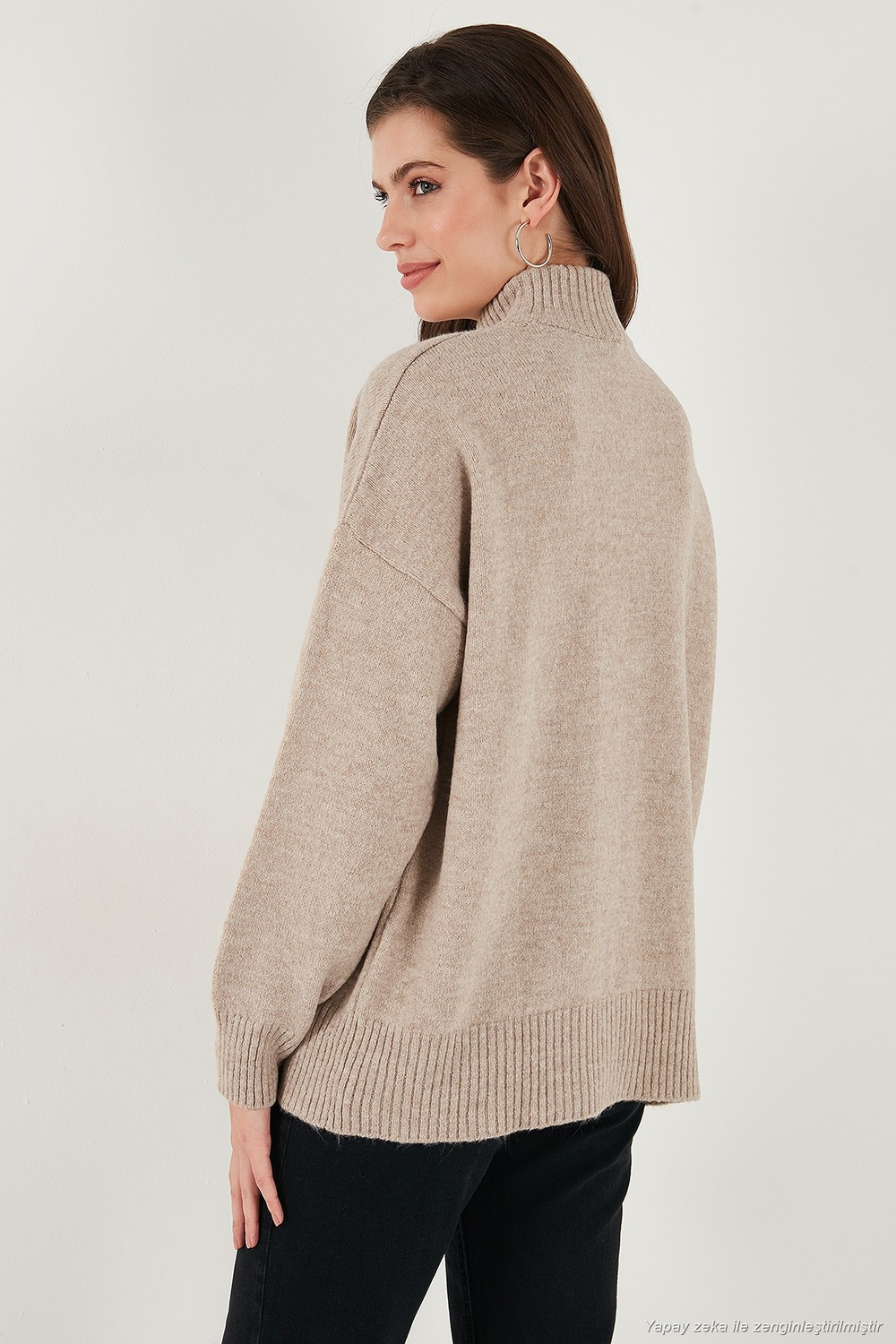 Oversize Fit Balıkçı Yaka Yumuşak Dokulu 2li Paket Triko Kadın Kazak 680KZ00469S2 TAŞ-VİZON