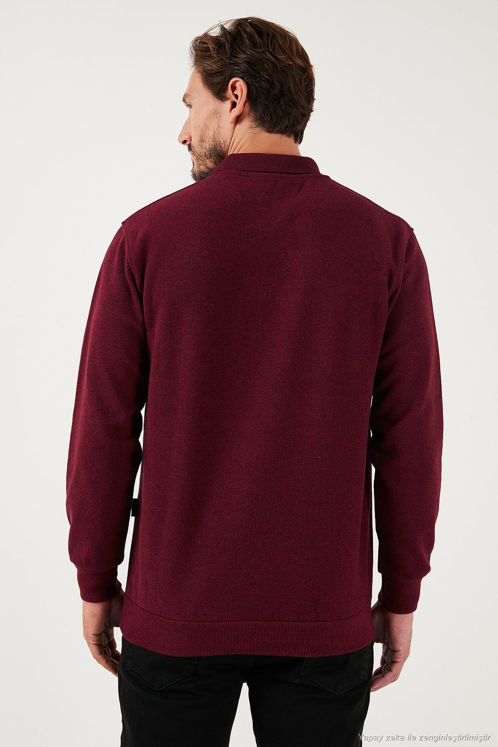 Pamuk Karışımlı Regular Fit 2li Paket Erkek Polo Yaka Kazak 456223S2 Haki-Mürdüm