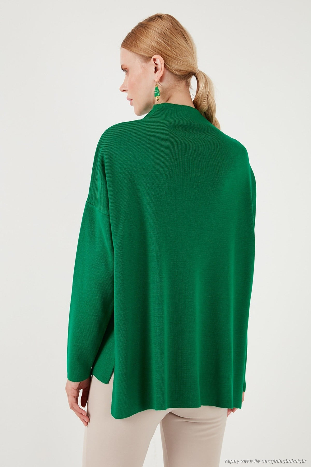 Pamuklu Arkası Uzun Dik Yaka 2li Paket Triko Kadın Kazak 4615002S2 Benetton-Camel