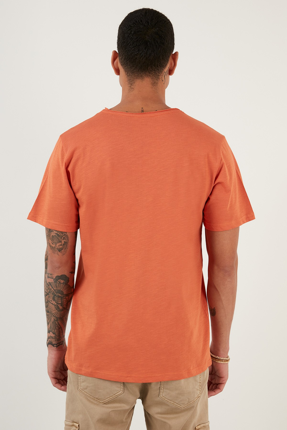 Pamuklu Bisiklet Yaka Basic Erkek T Shirt 59020001 Tarçın