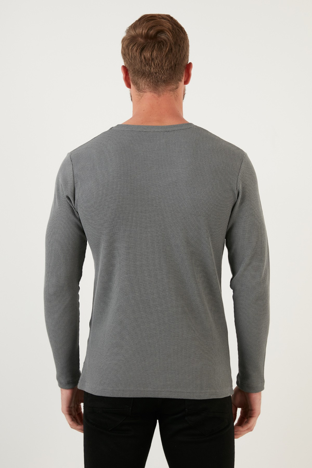 Pamuklu Bisiklet Yaka Normal Kalıp Basic Erkek Sweat 5905073 AÇIK HAKİ