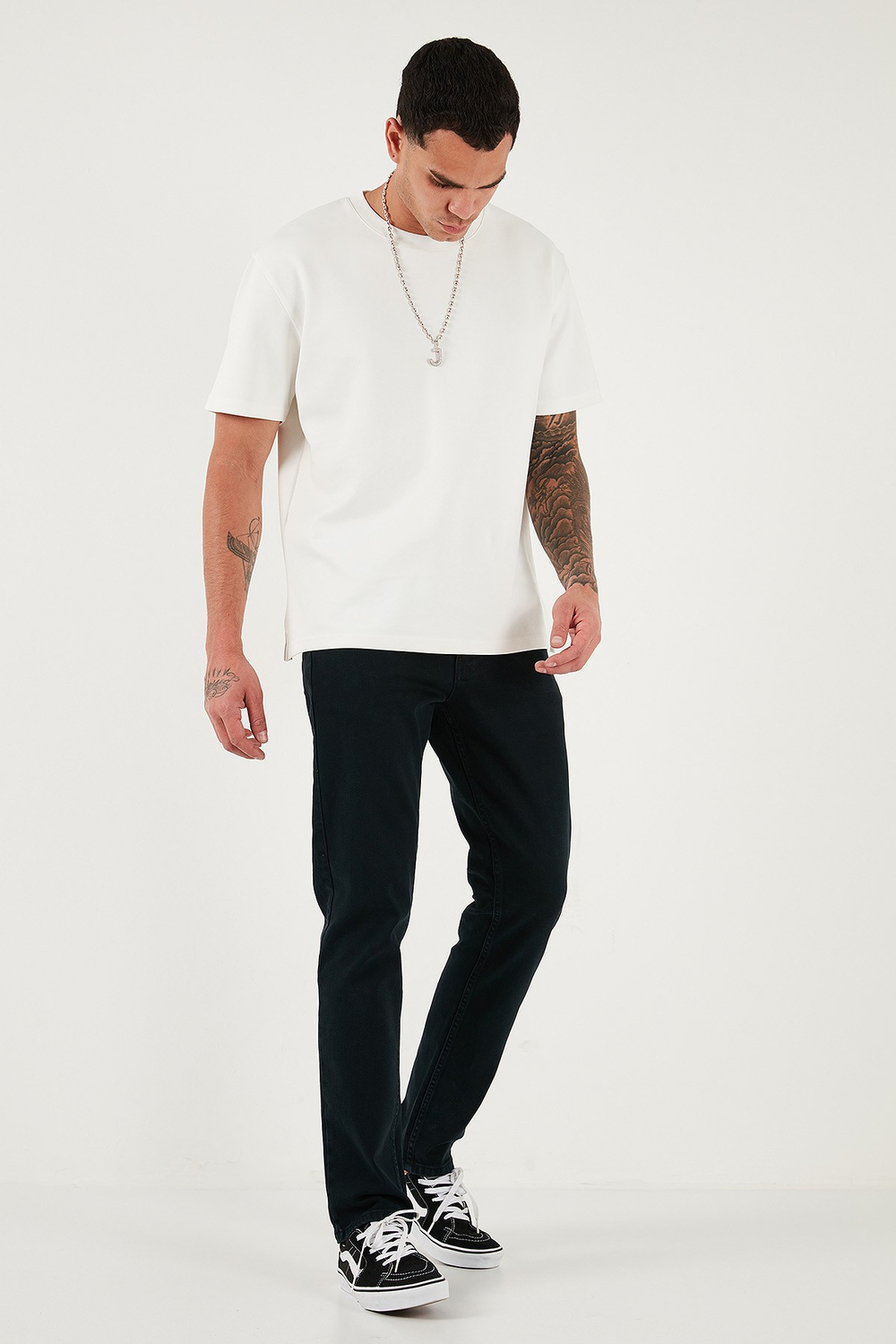 Pamuklu Comfort Fit Normal Bel Düz Paça Jeans Erkek Kot Pantolon 412C05TEXAS KOYU LACİVERT