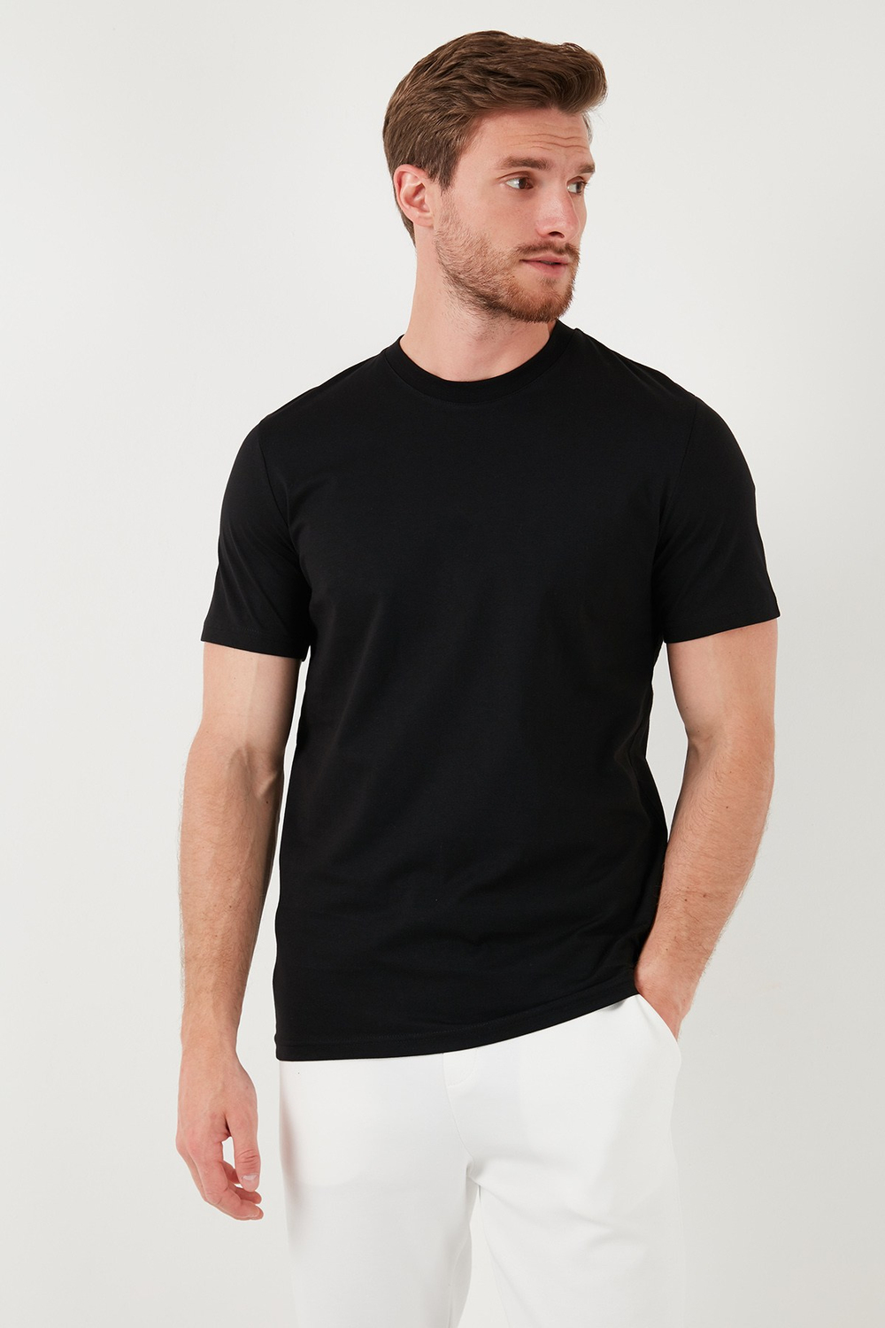 Pamuklu Regular Fit 2li Basic Erkek T Shirt 59020202 SİYAH-SİYAH